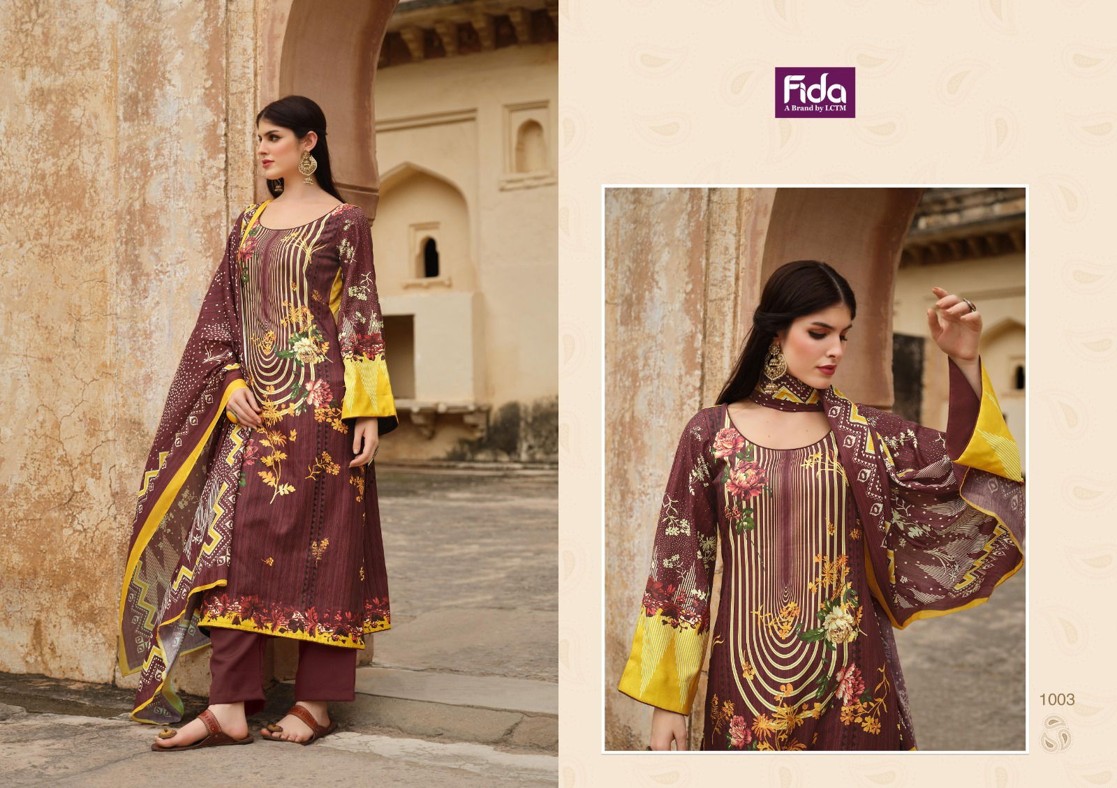 Zaara By Fida Printed Pashmina Dress Material Catalog